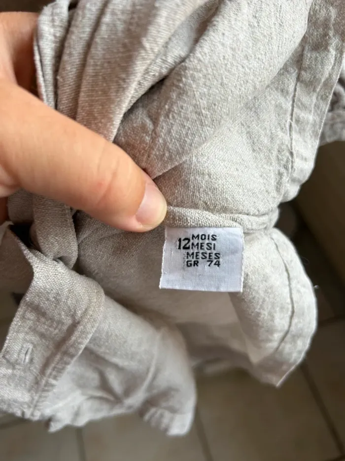 Jolie robe vintage gris clair taille 12 mois en parfait état - photo numéro 4