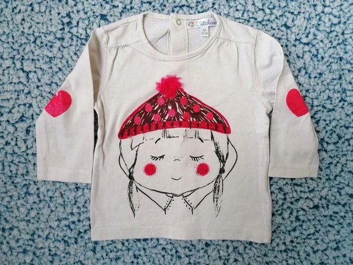 Tee-shirt manches longues fille taille 6 mois