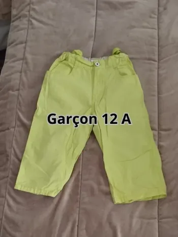 Pantacourt Inextenso auchan jaune fluo garçon 12 ans