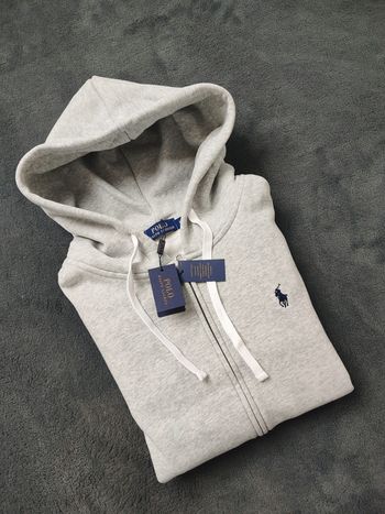 Veste Jacket Zip Ralph Lauren Gris Logo bleu marine 