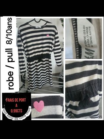 Pull long / robe pull fille 8/10 ans h&m rayure