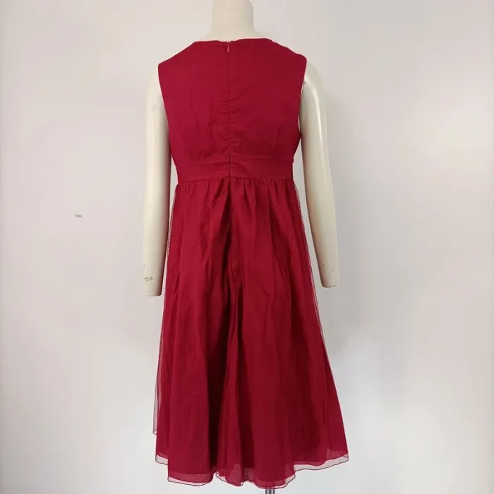 Robe bordeaux midi style empire broderies dorées – 1.2.3 Paris – taille 36 A055 - photo numéro 7