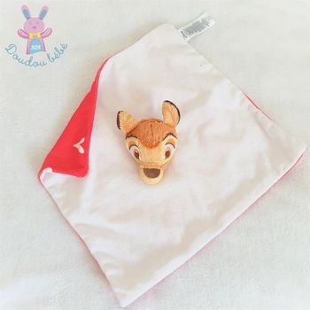 Doudou plat Faon Bambi blanc rouge cœurs Disney Primark