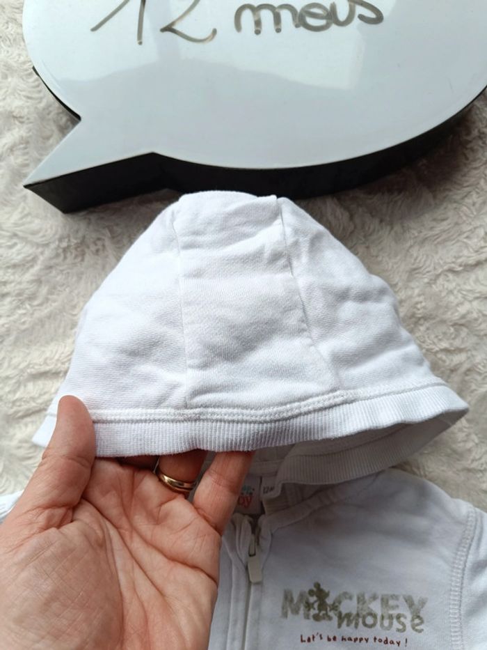 Gilet zippé veste avec capuche Garçon 12 mois Mickey Disney Baby 100% coton - photo numéro 5