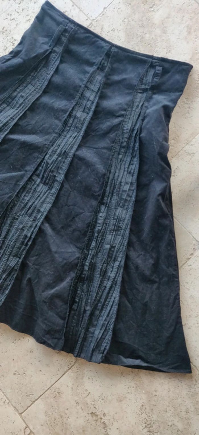 Jupe longue vintage y2k bi matière velours et nylon - photo numéro 2
