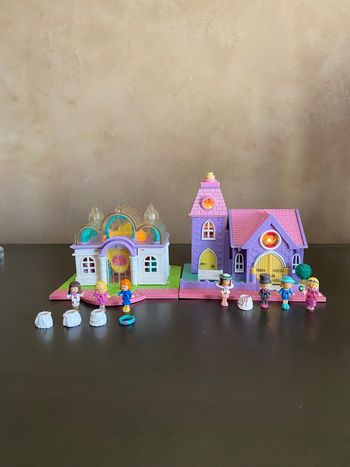 Polly pocket le lot Light up Wedding chapel et Light up bridal salon vintage