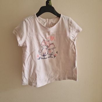 3 ans tee shirt chat tendre calins