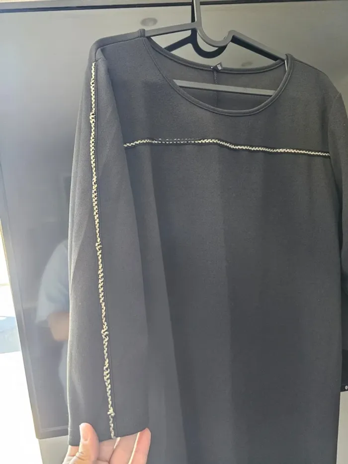 Robe noir/ tee shirt long /tunique noir 46/48 femme - photo numéro 6