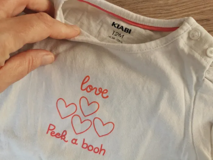 T shirt petit cœur 12 mois - photo numéro 2