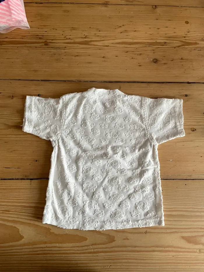 T-shirt blanc à fleurs 12 mois - photo numéro 3