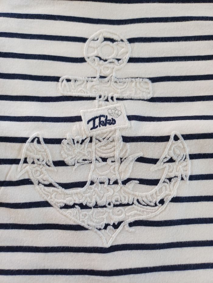 Tee-shirt manches longues marin IKKS 4 ans neuf - photo numéro 2