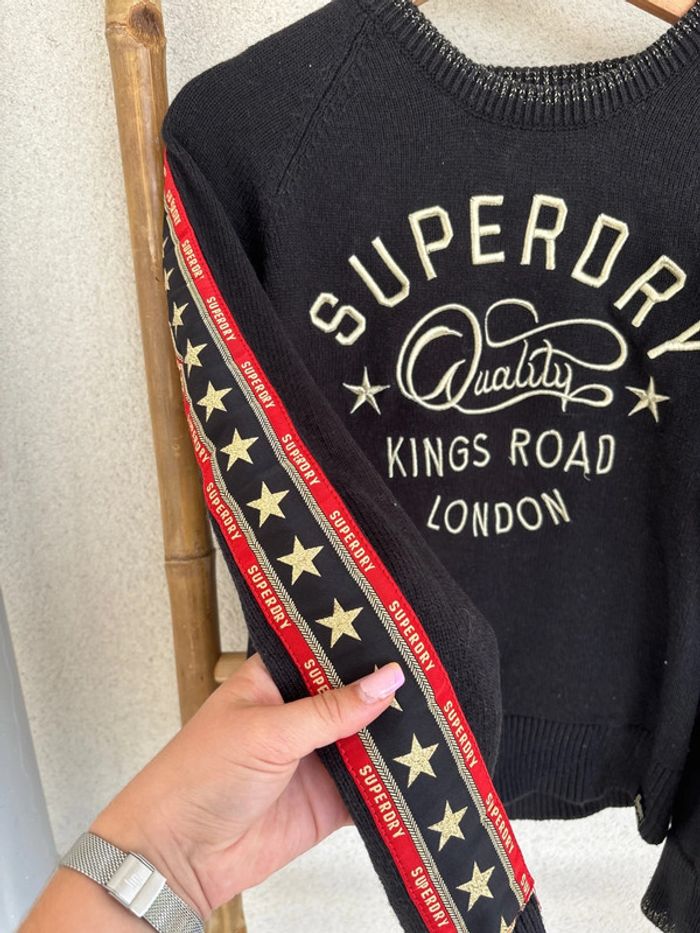 Pull noir superdry taille 40 - photo numéro 3