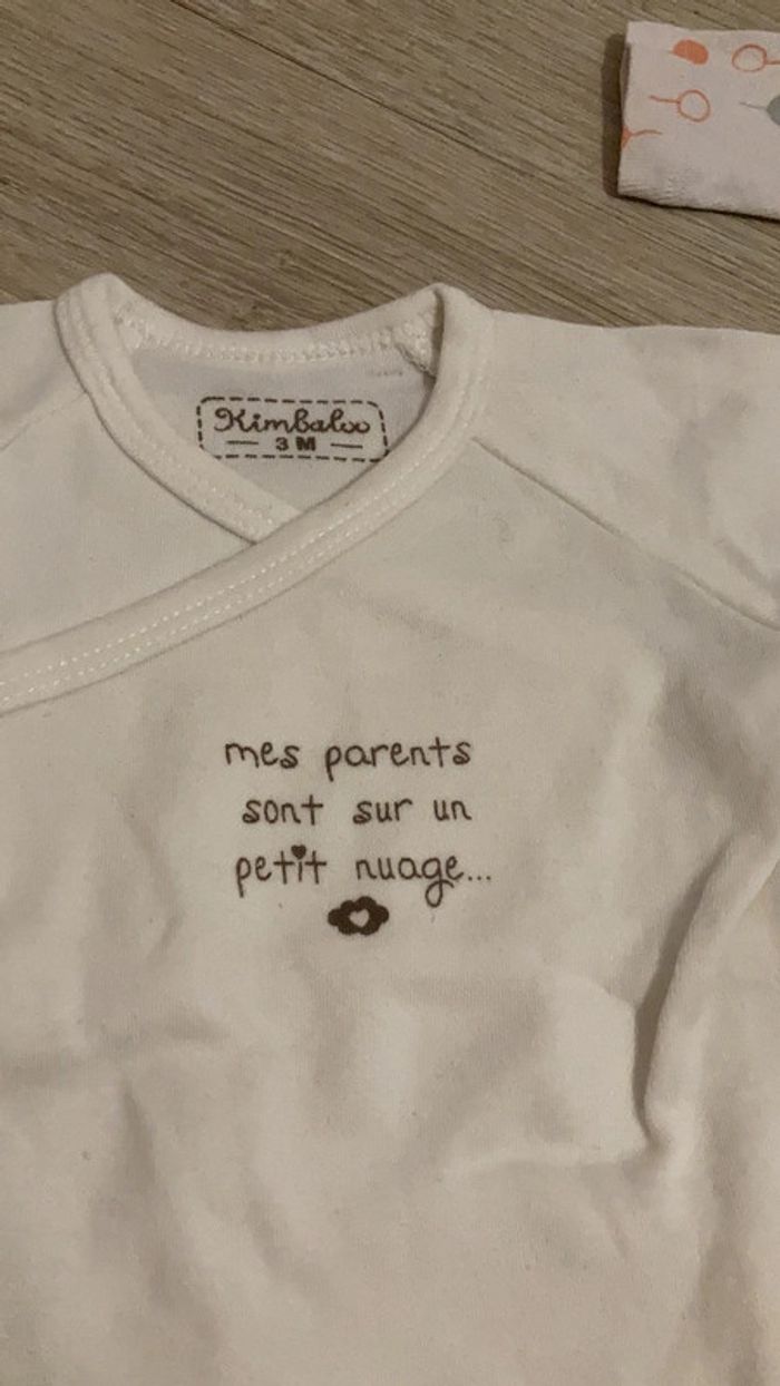 Lot 2 bodys manche longue taille 3 mois - photo numéro 4