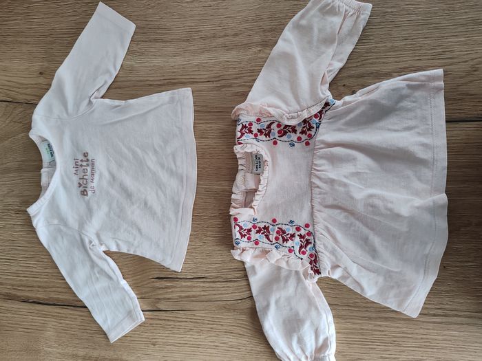 Lot de 2 tee shirts manche longue bébé fille 3 mois