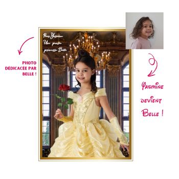 Cadre photo personnalisé : Votre enfant devient sa princesse préférée, Belle de la Belle et la Bête
