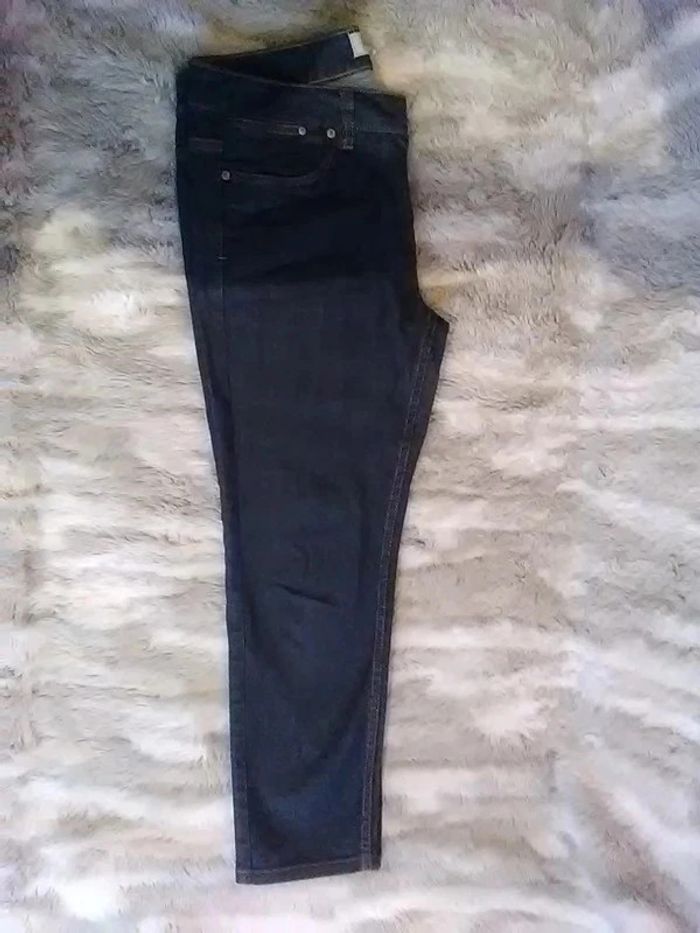 Pantacourt ou jean court femme en jean bleu foncé T40 - Jsfn denim - photo numéro 3
