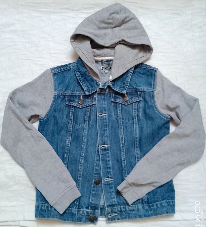 Junior Style veste jean sweat capuche