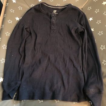 Tee shirt manches longues h&m 6-8 ans bleu marine