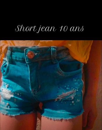 Short jean perles 10 ans