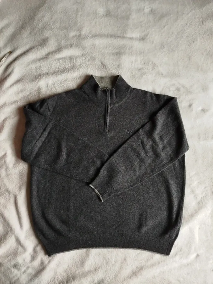 Pull col camionneur vintage Fila - photo numéro 3