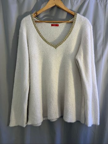 Pull en laine tossaia blanc et doré