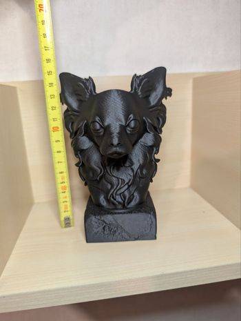 Buste chihuahua poil long - Figurine chien 3D