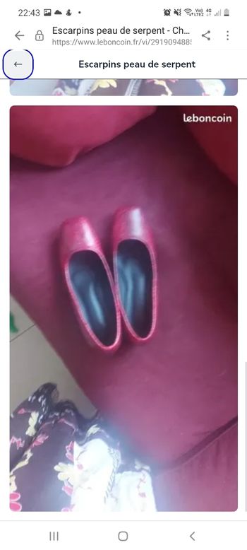 Escarpins peaux de serpent rouge