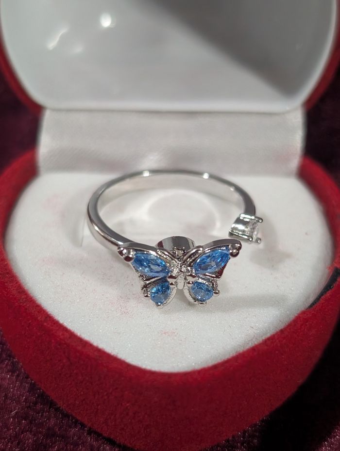 Bague papillon 🦋 blue anti stresse - photo numéro 4