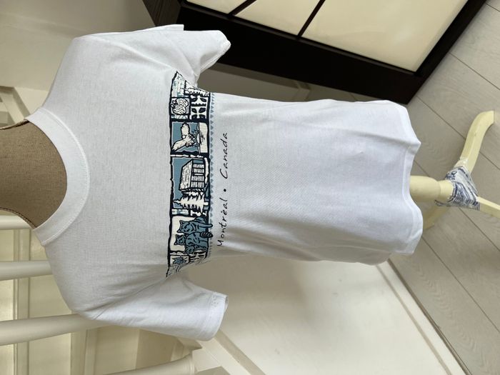 T shirt Montréal Canada blanc bleu et noir - photo numéro 2