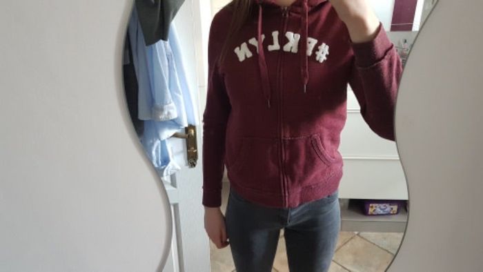 Sweat à capuche bordeaux femme