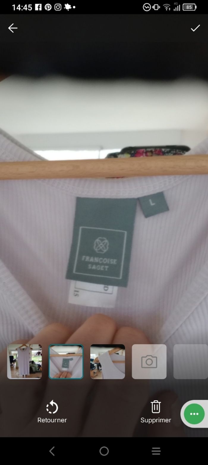 Débardeur L côtelé lilas c78 - photo numéro 3