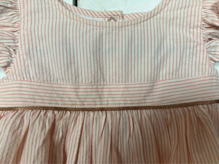 Jolie robe rayée rose/blanc sans manches été 6 mois Petit bateau - photo numéro 3