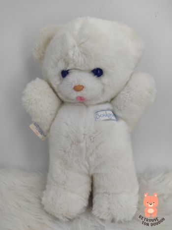 Peluche Ours Blanc Chubby yeux bleus Boulgom