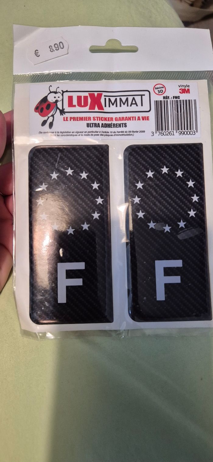 Autocollant plaque d'immatriculation