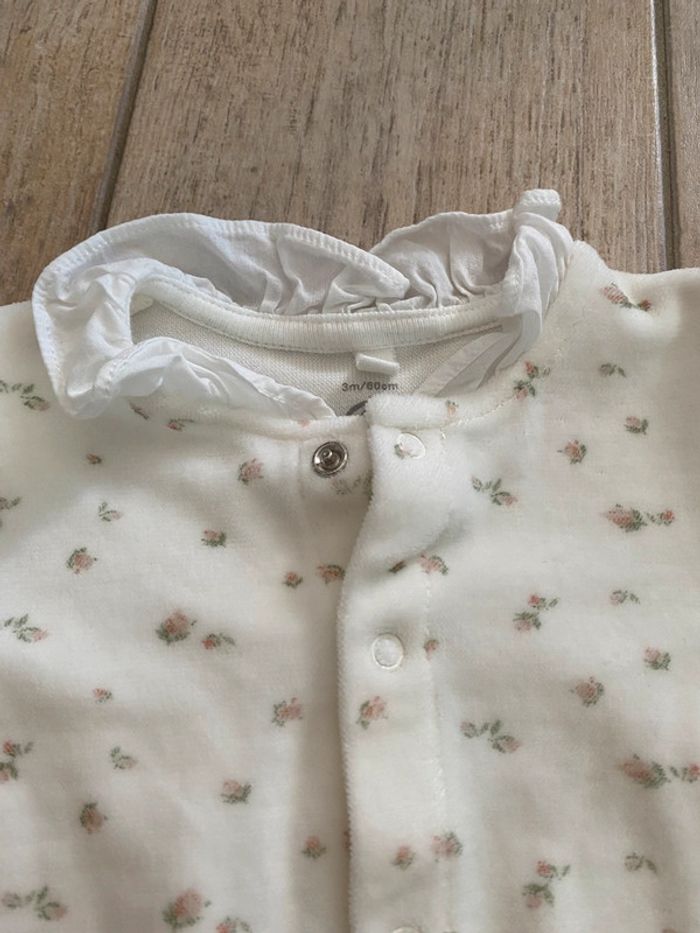 Pyjama Petit Bateau velours col 3M-60cm - photo numéro 2