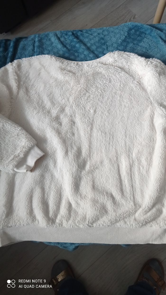 Gros  sweat moumoute Pinkie écru taille M bon état ! - photo numéro 2