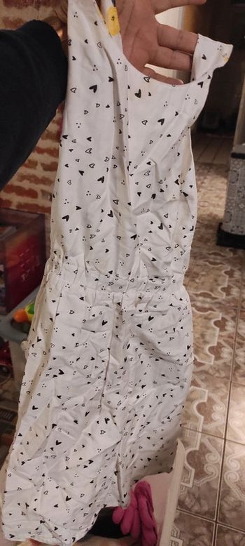 Robe réversible blanche fleurie et coeurs