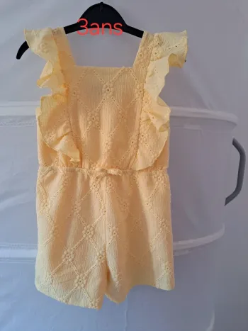 Combishort jaune fille