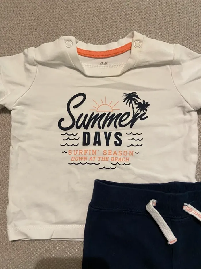 Ensemble H&M 3 mois été short et t-shirt - photo numéro 3