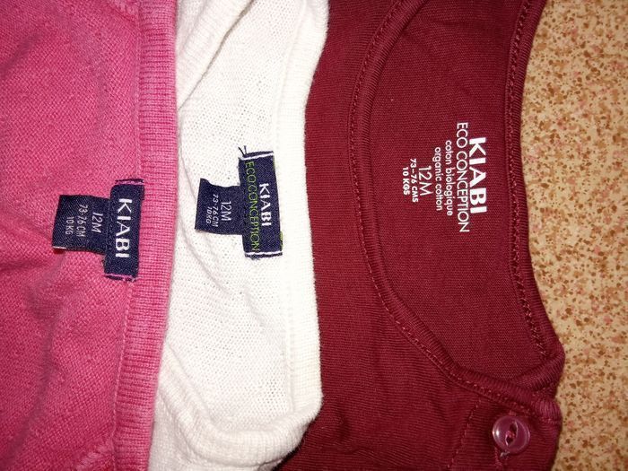 Lot de 3 hauts bébé fille 12 mois, gilets et pulls manche longue Kiabi - photo numéro 5