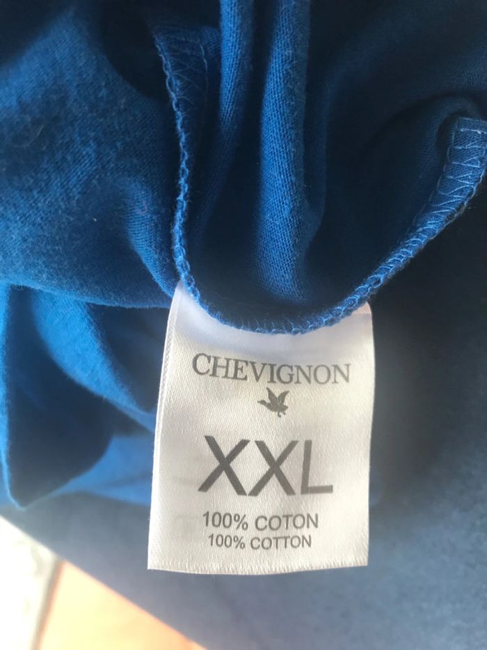 Chevignon t shirt neuf taille XXL couleur bleu - photo numéro 8