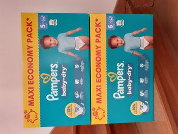 Pampers Baby Dry - 2 Maxi Eco Pack - 188 couches - Taille 5👶