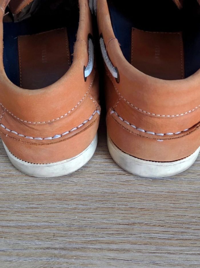 Chaussures bateau camel blanc cuir / Beverley - 40 - photo numéro 5