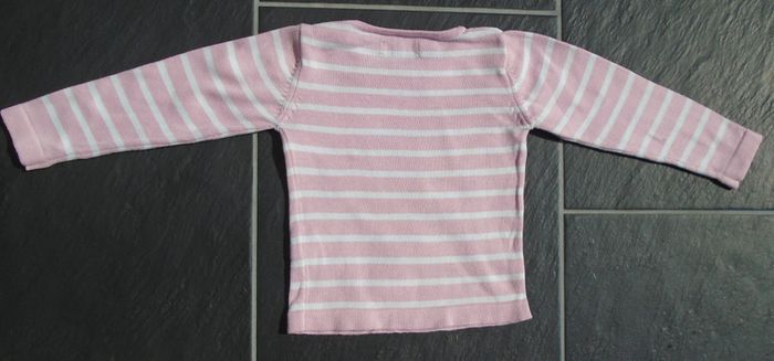 Marinière fille rose et blanche 18 mois - photo numéro 4