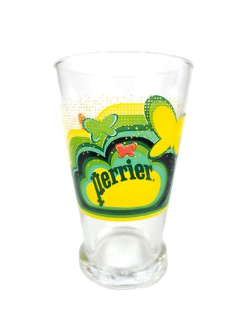 Verre Perrier Vintage Motif Papillon Edition Limitée - Très bon état