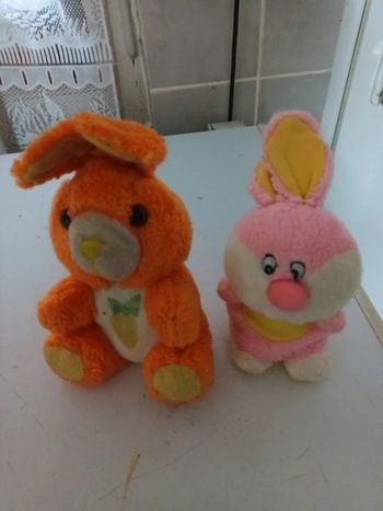 Lot de 2 peluches lapin