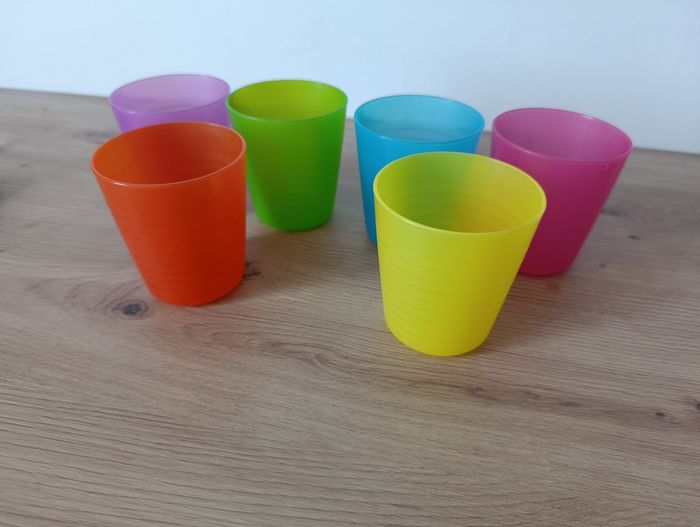 lot de 6 gobelets plastique colorés - photo numéro 2
