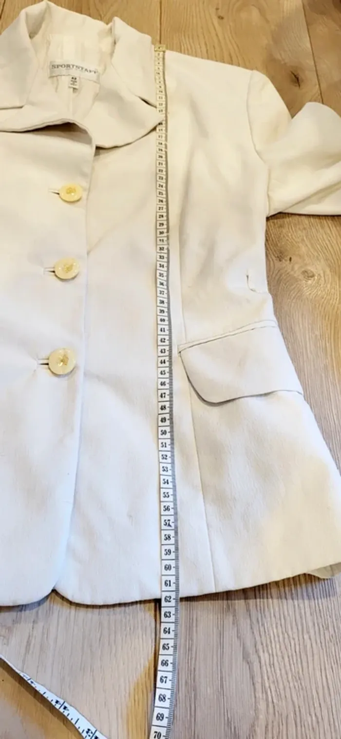 Veste blazer blanc femme SportStaff T42 élégante chic vintage Très bon état - photo numéro 9