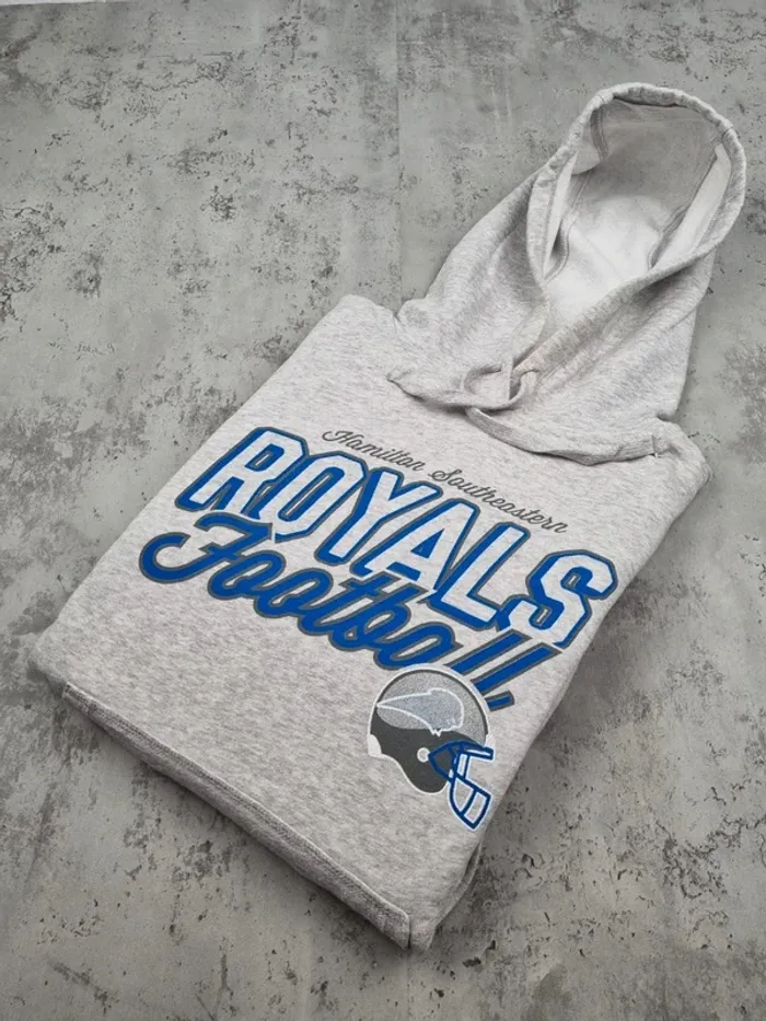 Pull à capuche universitaire Royals Football – Taille M Hommes