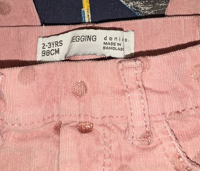 Pantalon velours côtelé rose 2-3 ans - photo numéro 3